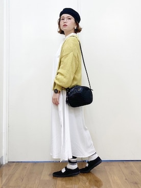 「メガネ女子」｜「アイテム（アンサンブル）」を使った、m@さん（レディース・155cm）の春コーディネート