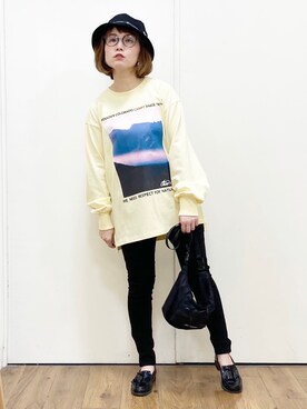 「CAMP7」｜「アイテム（その他）」を使った、m@さん（レディース・155cm）の春コーディネート