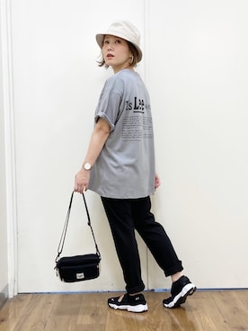 「アイテム（ハット）」を使った、m@さん（レディース・155cm）の春コーディネート