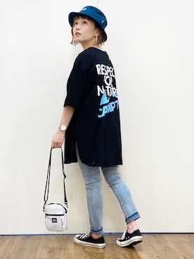 「CAMP7」｜「アイテム（その他）」を使った、m@さん（レディース・155cm）の春コーディネート