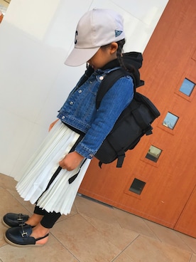 「おんなのこコーデ」｜「アイテム（デニムジャケット）」を使った、nikonikoさん（キッズ・100cm）の春コーディネート