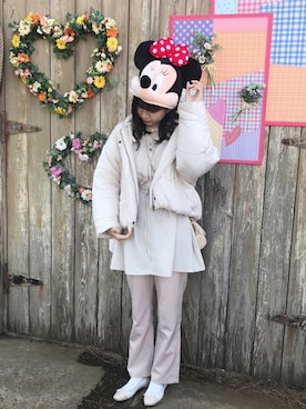 「ディズニーコーデ」｜「アイテム（チュニック）」を使った、MANAMIさん（レディース・165cm）の春コーディネート