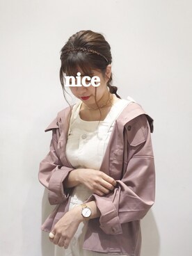 「one after another NICE CLAUP（ワンアフターアナザーナイスクラップ）のアイテム（オールインワン・サロペット）」を使った、MANAMIさん（レディース・165cm）の夏コーディネート