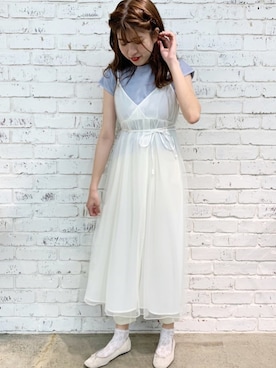 「NICE CLAUP（ナイスクラップ）のアイテム（ワンピース/ドレス）」を使った、MANAMIさん（レディース・165cm）の春コーディネート