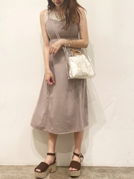 「NICE CLAUP（ナイスクラップ）のアイテム（ワンピース/ドレス）」を使った、MANAMIさん（レディース・165cm）の春コーディネート