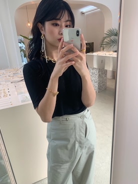 「アイテム（ピアス（片耳用））」を使った、monday editionさん（レディース・163cm）の夏コーディネート