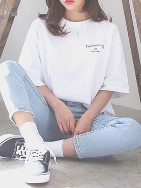 「I.Tのアイテム」を使った、Ariannaさん（レディース・165cm）の夏コーディネート