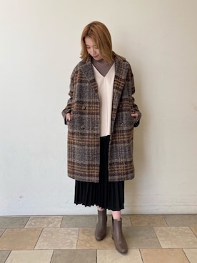 「prose verse（プロズヴェール）のアイテム（その他アウター）」を使った、suzuさん（レディース・159cm）の冬コーディネート