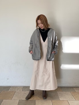「prose verse（プロズヴェール）のアイテム（ブルゾン）」を使った、suzuさん（レディース・159cm）の冬コーディネート
