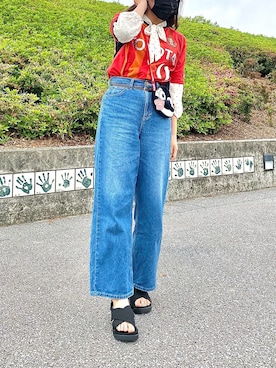 「サッカー」｜「アイテム（サンダル）」を使った、ぽっきーさん（レディース・163cm）の春コーディネート