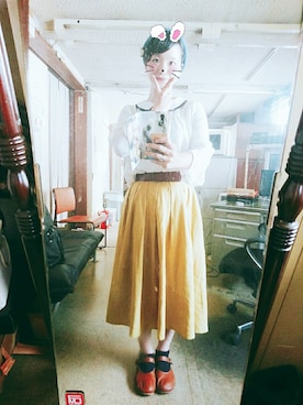 「マスタードイエロー」｜やまださん（レディース・153cm）の秋コーディネート