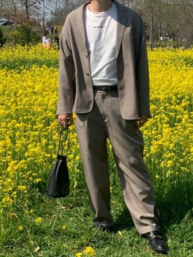 「FREAK'S STORE（フリークスストア）のアイテム（テーラードジャケット）」を使った、キヨタさん（メンズ・175cm）の春コーディネート