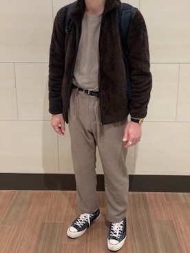 「茶色」｜「アイテム（その他アウター）」を使った、キヨタさん（メンズ・175cm）の秋コーディネート