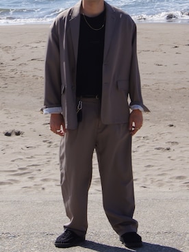 「FREAK'S STORE（フリークスストア）のアイテム（テーラードジャケット）」を使った、キヨタさん（メンズ・175cm）の春コーディネート