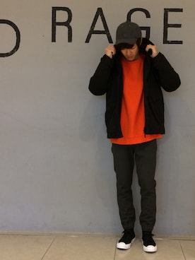 「RAGEBLUE（レイジブルー）のアイテム（キャップ）」を使った、ゆーすけさん（メンズ・177cm）の冬コーディネート