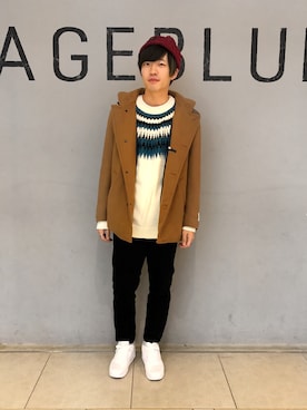 「赤ニット帽」｜ゆーすけさん（メンズ・176cm）の秋コーディネート