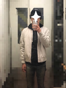 「BEAMS（ビームス）のアイテム（MA-1）」を使った、ベストさん（メンズ・170cm）の春コーディネート