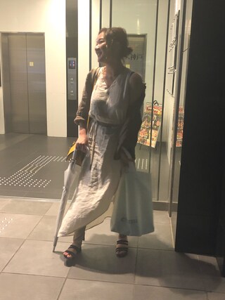 1 Lino ハヤクニジュッパーセントリノ の 1 Lino リネン ロングシャツワンピース ワンピース Wear