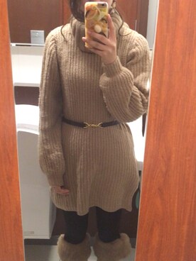 「STRAWBERRY-FIELDS（ストロベリーフィールズ）のアイテム（シューズ）」を使った、Saayaさん（レディース・161cm）の冬コーディネート