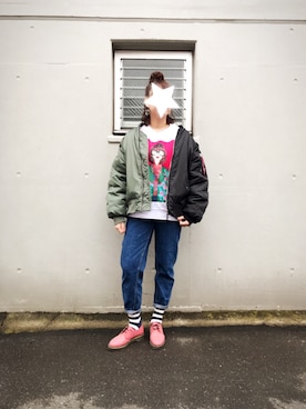 「ADPOSION（アドポーション）のアイテム（ジャケット/アウター）」を使った、まりもさん（レディース・165cm）の冬コーディネート