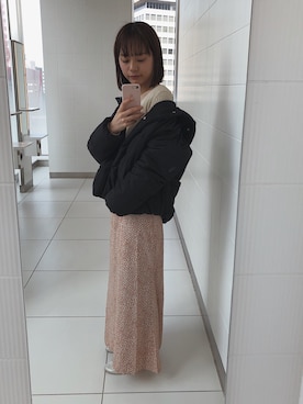 「flower」｜「アイテム（ブルゾン）」を使った、nozomi yさん（レディース・156cm）の冬コーディネート