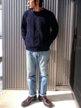 「Power House（パワーハウス）のアイテム」を使った、sawaさん（メンズ・172cm）の冬コーディネート