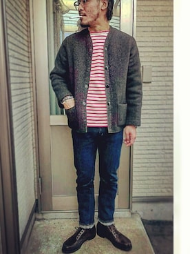 「Power House（パワーハウス）のアイテム」を使った、sawaさん（メンズ・172cm）の春コーディネート