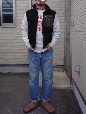 「BIG YANK（ビッグヤンク）のアイテム」を使った、sawaさん（メンズ・172cm）の冬コーディネート