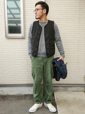 「BROWN'S BEACH JACKET（ブラウンズビーチジャケット）のアイテム（トップス）」を使った、sawaさん（メンズ・172cm）の春コーディネート