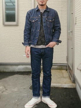 「BROWN'S BEACH JACKET（ブラウンズビーチジャケット）のアイテム（トップス）」を使った、sawaさん（メンズ・172cm）の春コーディネート