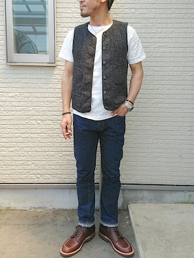 「BROWN'S BEACH JACKET（ブラウンズビーチジャケット）のアイテム（トップス）」を使った、sawaさん（メンズ・172cm）の春コーディネート