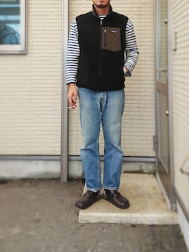「バスクシャツ」｜「アイテム（その他アウター）」を使った、sawaさん（メンズ・172cm）の秋コーディネート