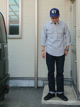 「Prentiss（プレンティス）のアイテム」を使った、sawaさん（メンズ・172cm）の春コーディネート