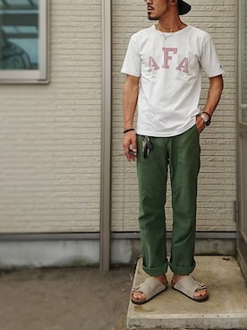 「Buzz Rickson's（バズリクソンズ）のアイテム」を使った、sawaさん（メンズ・172cm）の夏コーディネート