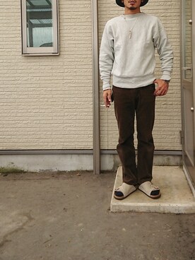 「Lee（リー）のアイテム（その他パンツ）」を使った、sawaさん（メンズ・172cm）の秋コーディネート