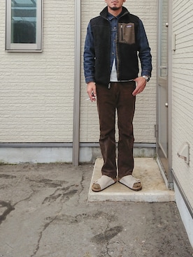 「Lee（リー）のアイテム（その他パンツ）」を使った、sawaさん（メンズ・172cm）の秋コーディネート