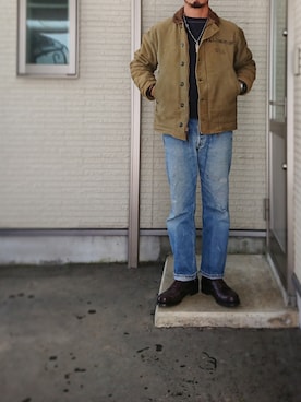 「Power House（パワーハウス）のアイテム」を使った、sawaさん（メンズ・172cm）の冬コーディネート