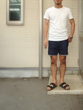 「JOEY FACTORY（ジョーイファクトリー）のアイテム（トップス）」を使った、sawaさん（メンズ・172cm）の夏コーディネート