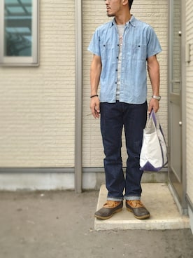 「orSlow（オアスロウ）のアイテム」を使った、sawaさん（メンズ・172cm）の夏コーディネート