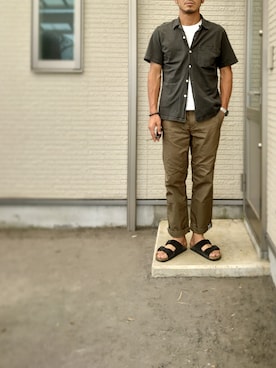「JUNRED（ジュンレッド）のアイテム（チノパンツ）」を使った、sawaさん（メンズ・172cm）の夏コーディネート