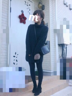 m⋆mさん（レディース・154cm）の冬コーディネート