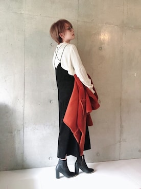 「adsr」｜「アイテム（オールインワン・サロペット）」を使った、Makinoさん（レディース・154cm）の冬コーディネート