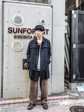 「ITTY BITTY（イッティービッティー）のアイテム（ジャケット/アウター）」を使った、三上翼さん（メンズ・177cm）の秋コーディネート