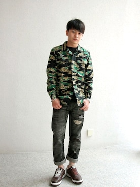 「A BATHING APE（アベイシングエイプ）のアイテム」を使った、MIN_WEIさん（メンズ・171cm）の春コーディネート