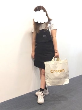 「韓国コーデ」｜「アイテム（ジャンパースカート）」を使った、COLLABONATIONさん（レディース・154cm）の夏コーディネート