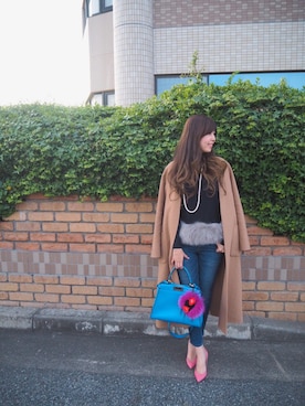 「ドラフトリーバイス」｜「アイテム（チェスターコート）」を使った、ＳＵＭＩＣＡさん（レディース・168cm）の冬コーディネート