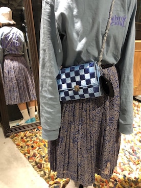 「blue」｜「アイテム（レッグウェア）」を使った、さほさん（レディース・158cm）の春コーディネート
