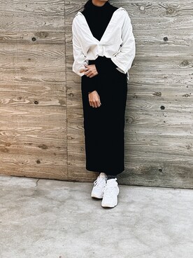 「UNIQLO（ユニクロ）のエクストラファインメリノリブタートルネックセーター（長袖）（ニット/セーター）」を使った、yuuuukaさん（レディース・158cm）の冬コーディネート