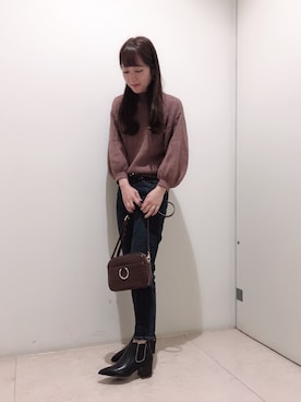 「ブラウンニット」｜「アイテム（アクセサリー）」を使った、☺︎ＨＡＹＡＮＯさん（レディース・150cm）の冬コーディネート