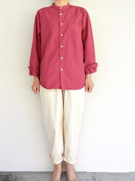 「MANUAL ALPHABET（マニュアル アルファベット）のアイテム」を使った、林努さん（レディース・160cm）の春コーディネート